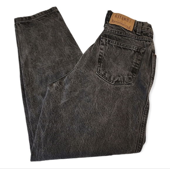 Gitano Denim - Gitano Vintage Black Wash High-Rise Mom Jeans Tapered Leg Size 10 P